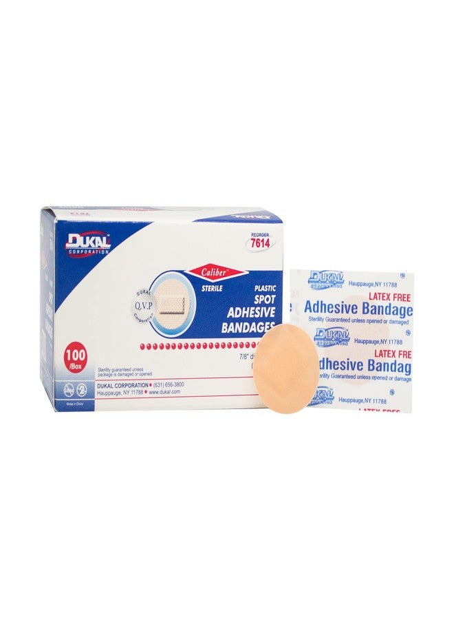 Dukal Plastic Adhesive Bandages 7/8" Spot (Box of 100) - Image 1
